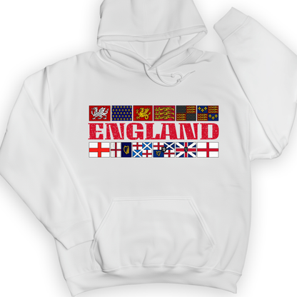 English Flags 2 Hoodie White / S