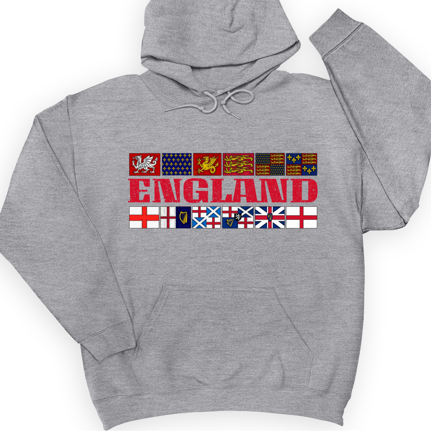 English Flags 2 Hoodie Sport Grey / S