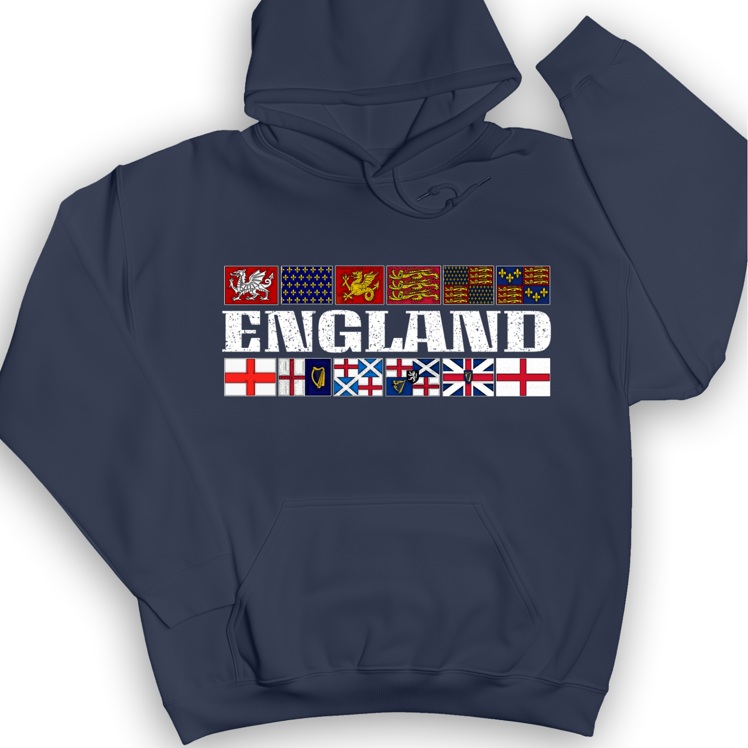 English Flags 2 Hoodie Navy / S