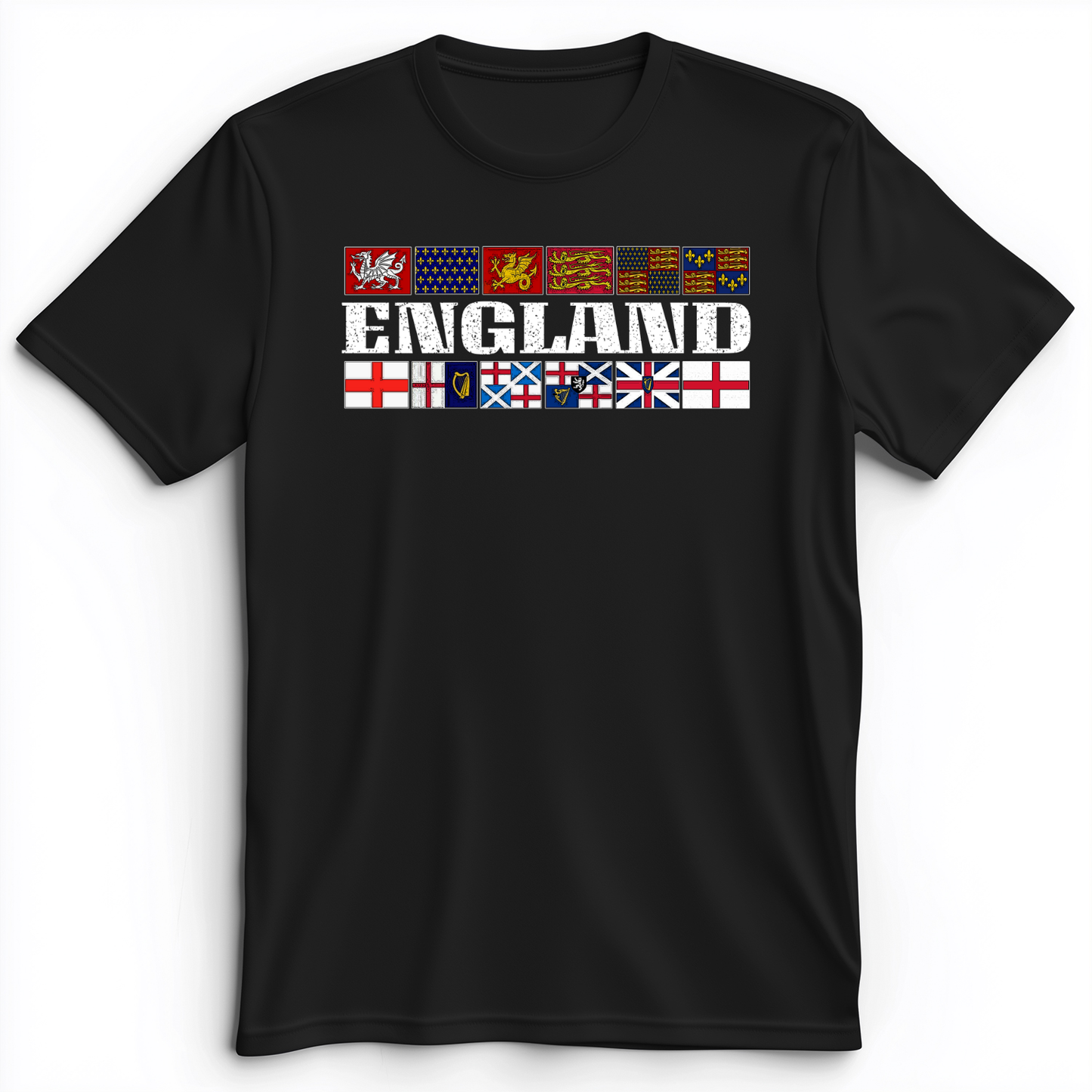 English Flags 2 Premium Tee Black / S