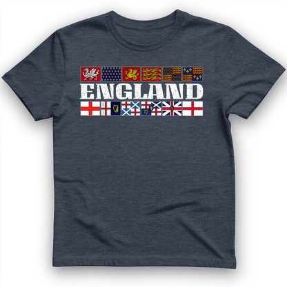 English Flags 2 T-Shirt Heather Navy / S