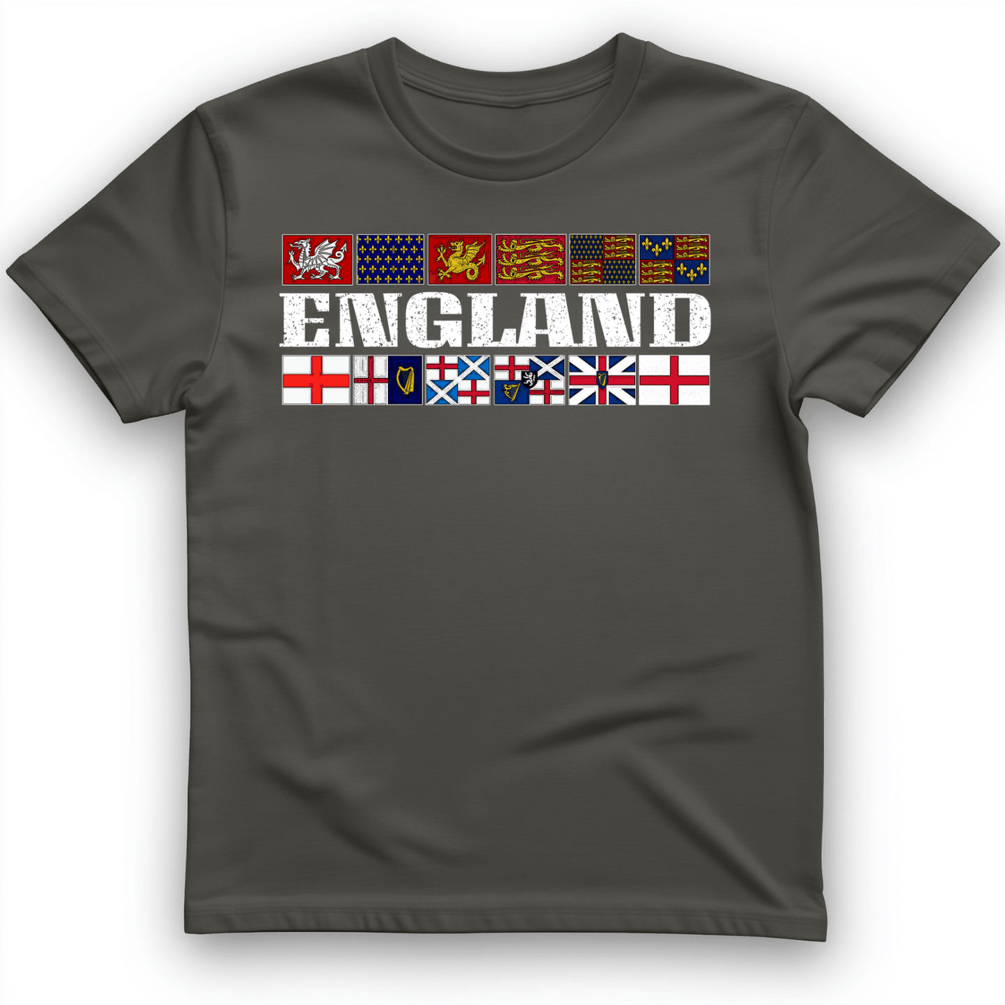 English Flags 2 T-Shirt Charcoal / S