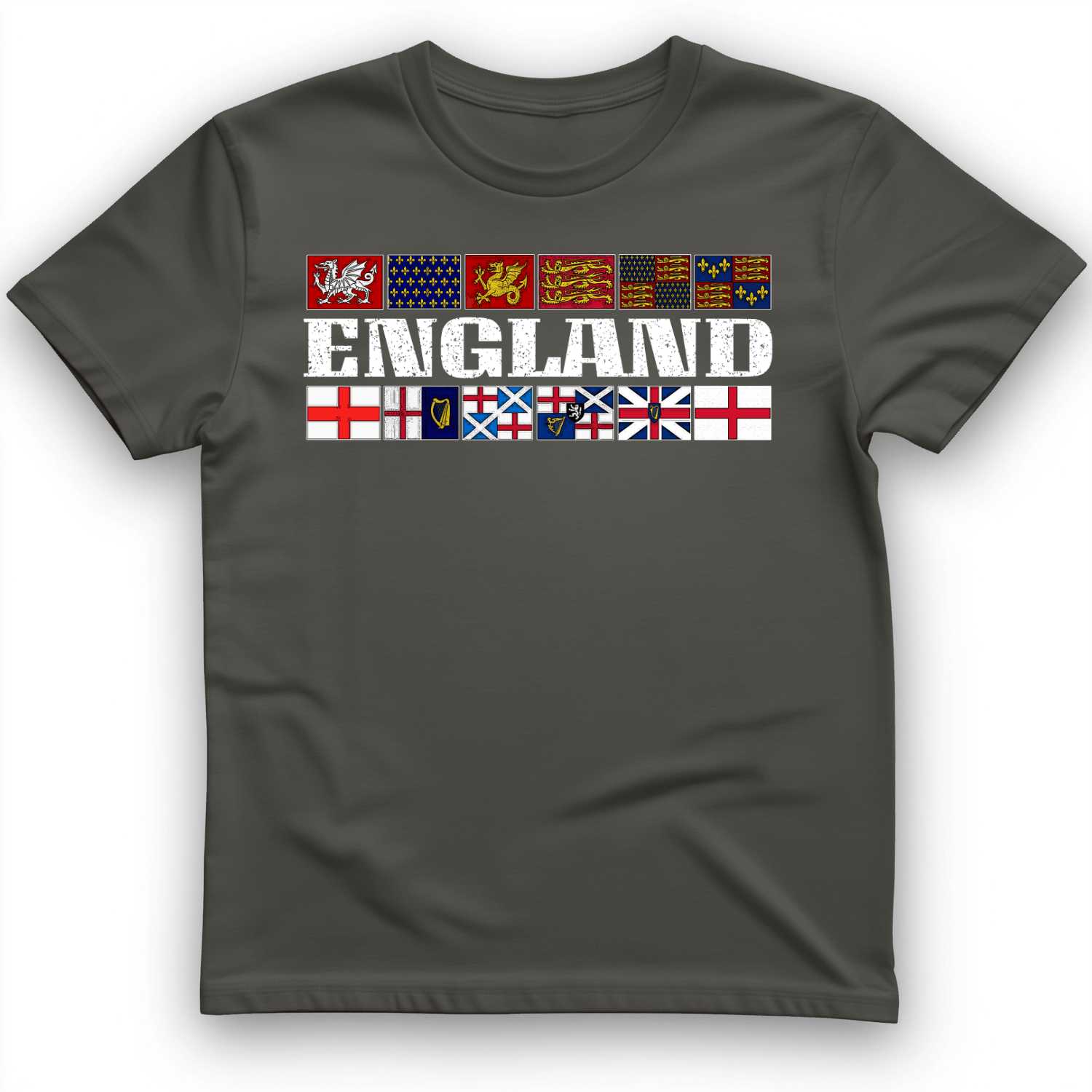 English Flags 2 T-Shirt Charcoal / S