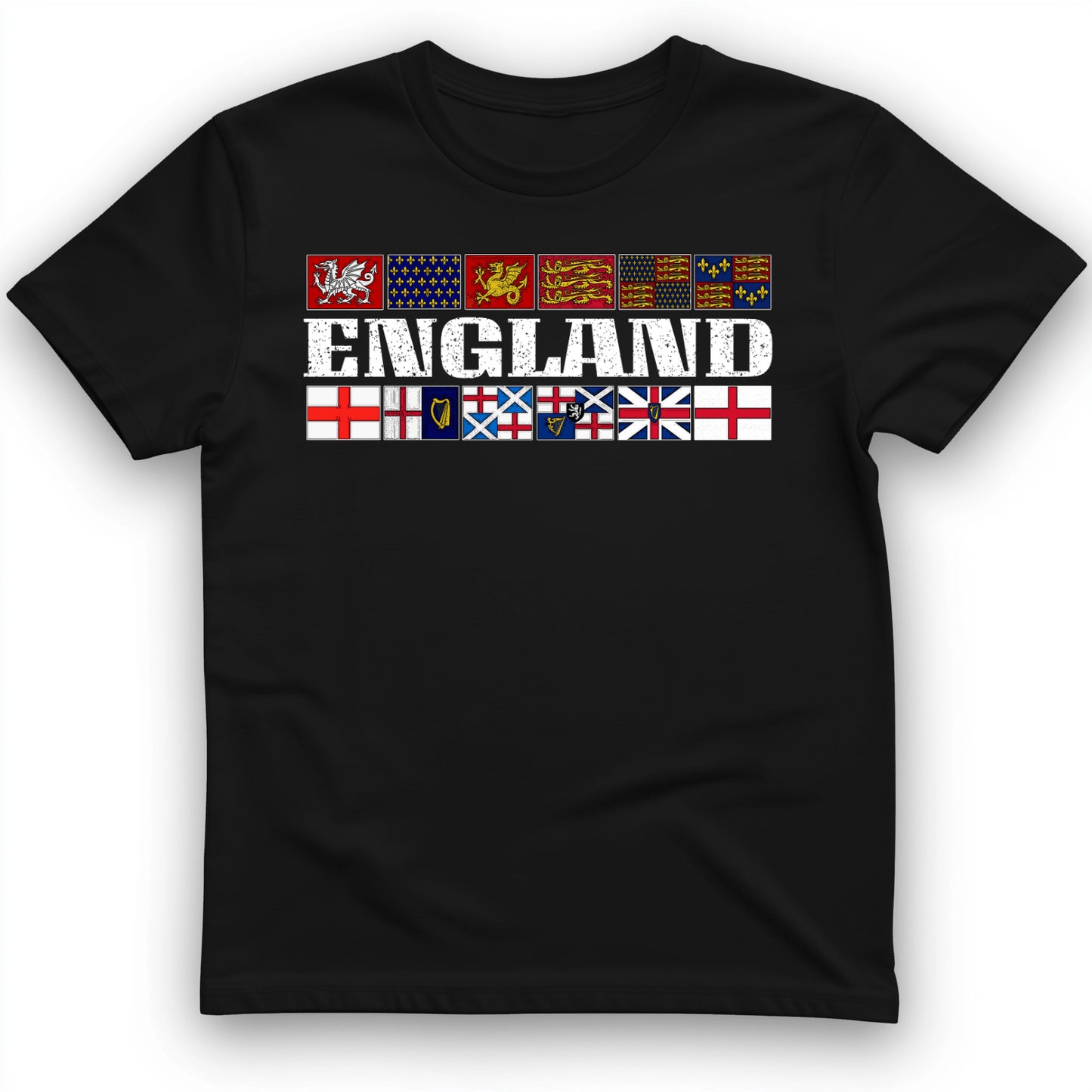English Flags 2 T-Shirt Black / S
