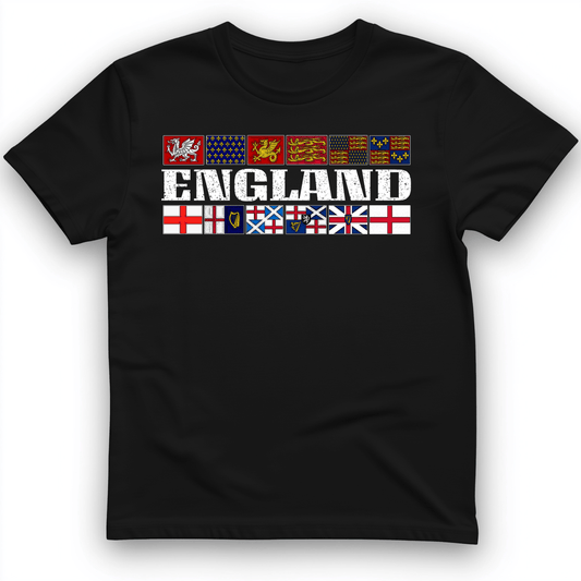 English Flags 2 T-Shirt Black / S