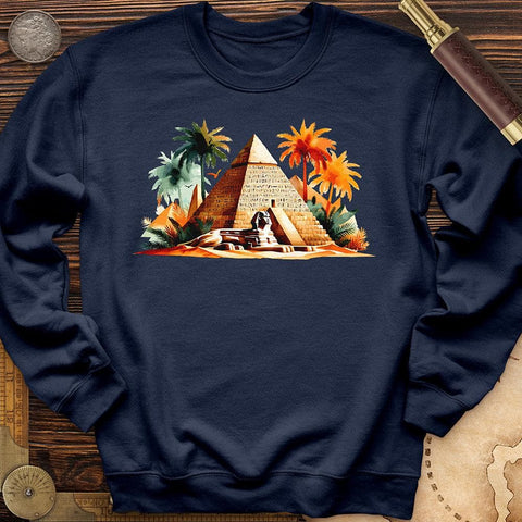 Enigmatic Egyptian Pyramid Crewneck Navy / S