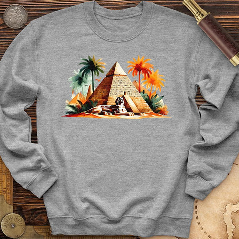 Enigmatic Egyptian Pyramid Crewneck Sport Grey / S