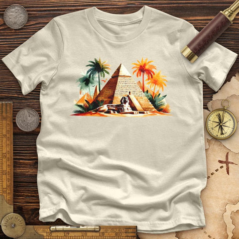 Enigmatic Egyptian Pyramid High Quality Tee Natural / S