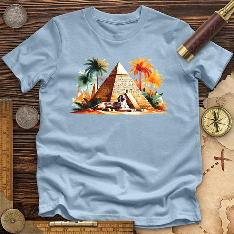 Enigmatic Egyptian Pyramid High Quality Tee Light Blue / S