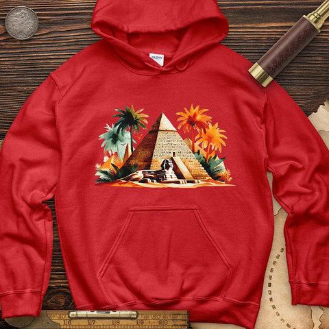 Enigmatic Egyptian Pyramid Hoodie Red / S