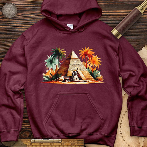 Enigmatic Egyptian Pyramid Hoodie Maroon / S