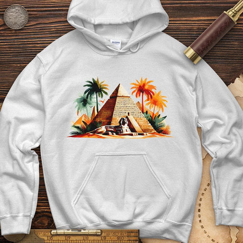 Enigmatic Egyptian Pyramid Hoodie White / S