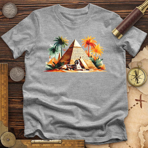 Enigmatic Egyptian Pyramid T-Shirt Sport Grey / S