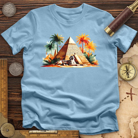 Enigmatic Egyptian Pyramid T-Shirt Light Blue / S