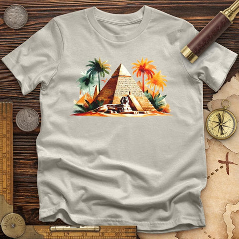 Enigmatic Egyptian Pyramid T-Shirt Ice Grey / S