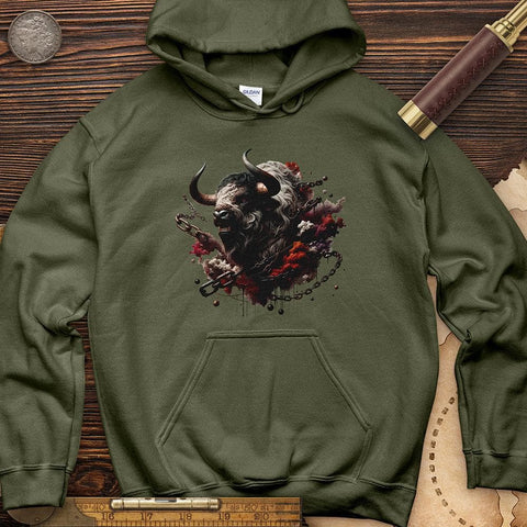 Enraged Minotaur Hoodie Military Green / S