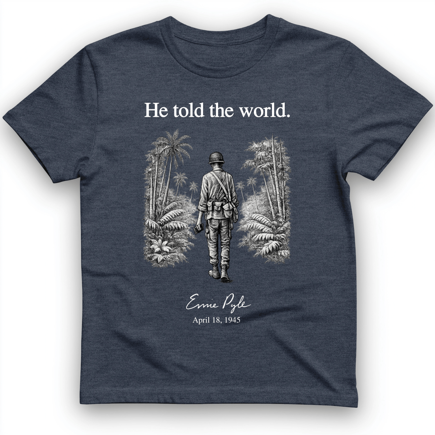 Ernie Pyle T-Shirt Heather Navy / S