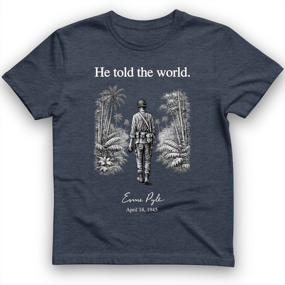 Ernie Pyle T-Shirt Heather Navy / S