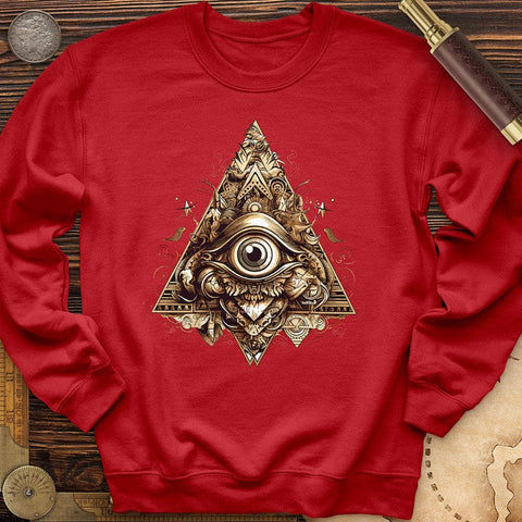 Eye in Triangle Crewneck Red / S