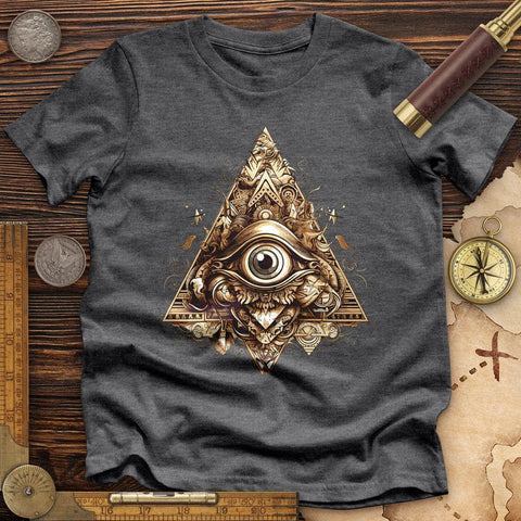 Eye in Triangle High Quality Tee Dark Grey Heather / S