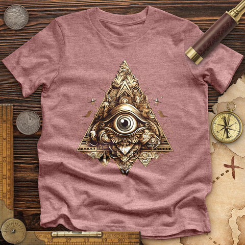 Eye in Triangle High Quality Tee Heather Mauve / S