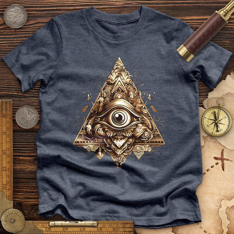 Eye in Triangle High Quality Tee Heather Navy / S