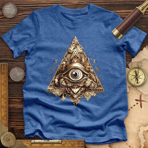 Eye in Triangle High Quality Tee Heather True Royal / S