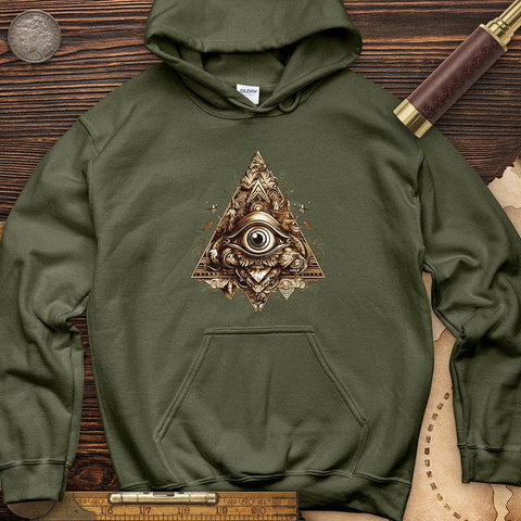 Eye in Triangle Hoodie Military Green / S