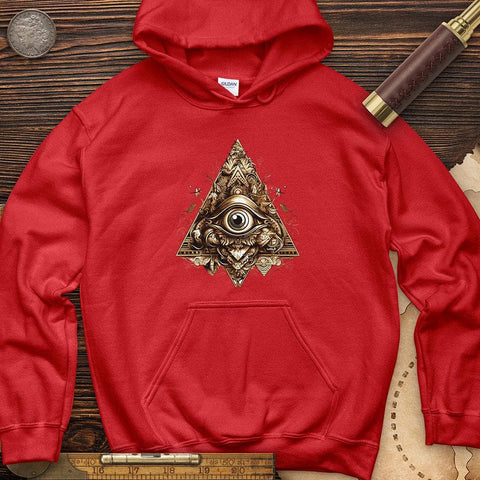 Eye in Triangle Hoodie Red / S