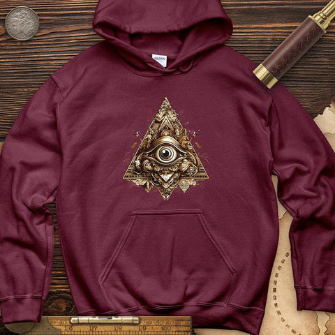 Eye in Triangle Hoodie Maroon / S