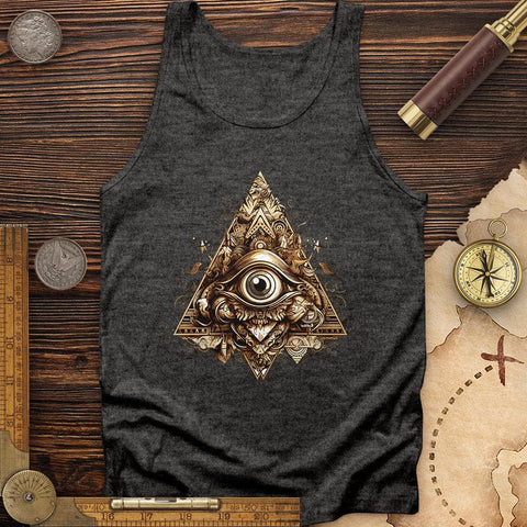 Eye in Triangle Tank Charcoal Black TriBlend / XS