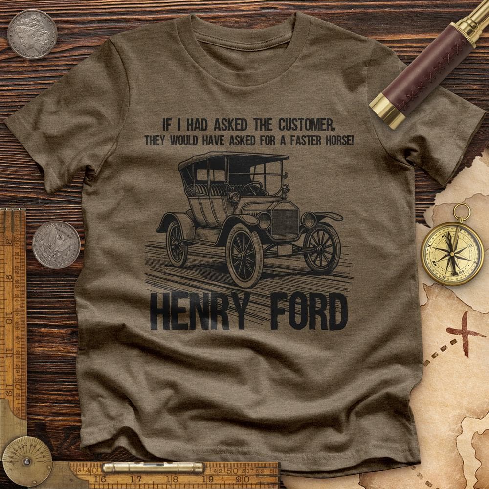 Faster Horse High Quality Tee Heather Olive / S