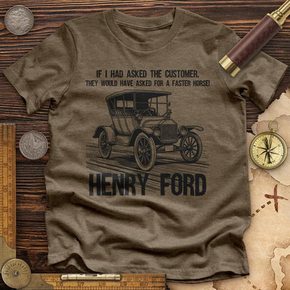 Faster Horse High Quality Tee Heather Olive / S