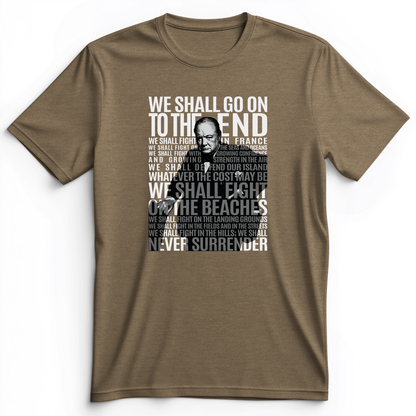 Fight On The Seas And Beaches Premium Tee Heather Olive / S