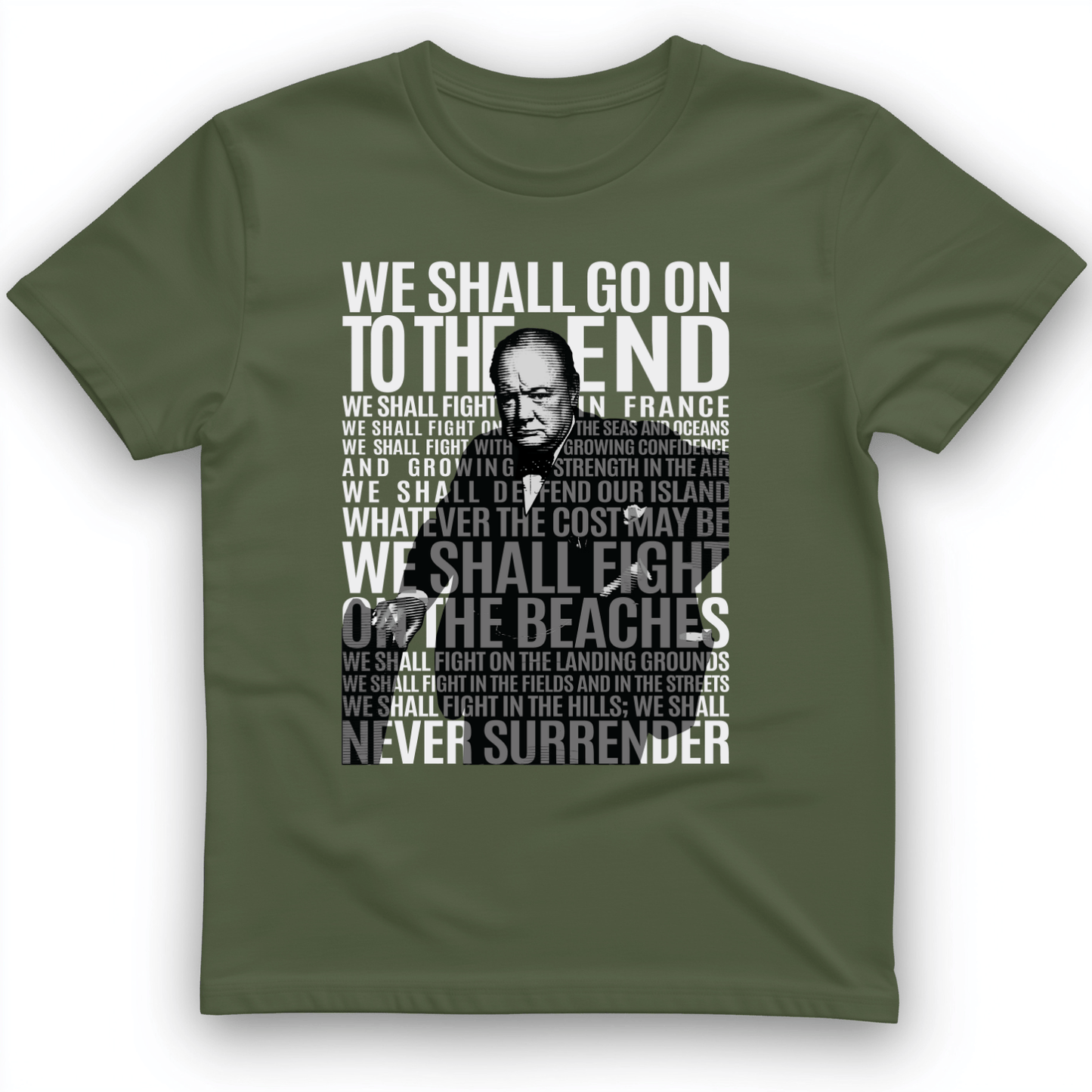 Fight On The Seas And Beaches T-Shirt Military Green / S