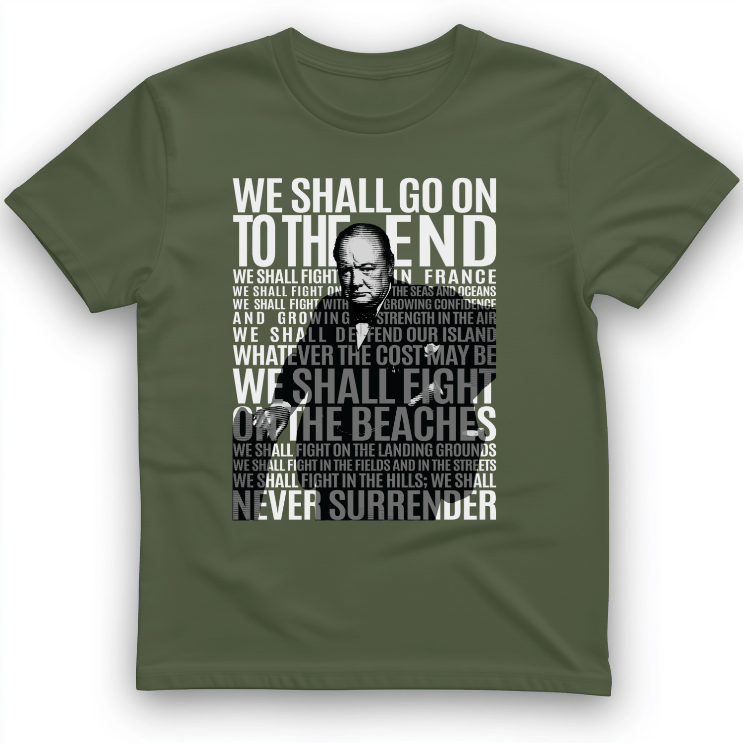 Fight On The Seas And Beaches T-Shirt Military Green / S