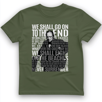 Fight On The Seas And Beaches T-Shirt Military Green / S