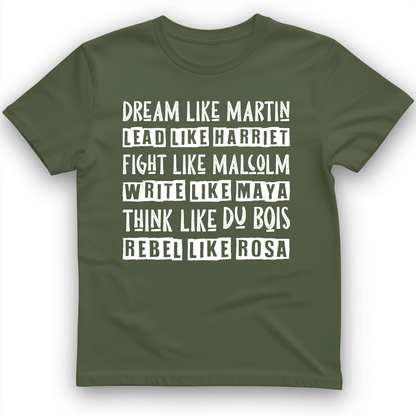 Fight Think Rebel T-Shirt Military Green / S