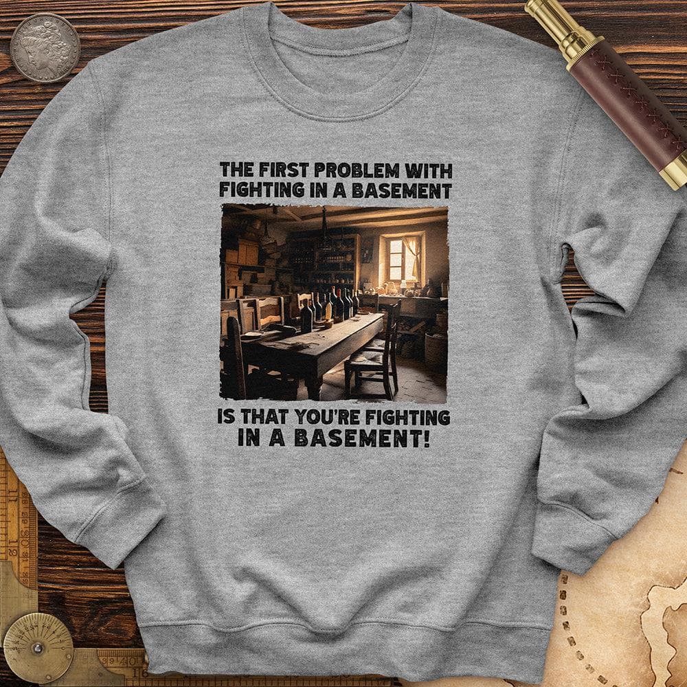 Fighting in a Basement Crewneck Sport Grey / S