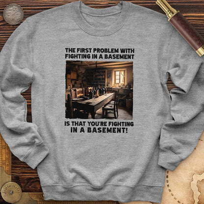 Fighting in a Basement Crewneck Sport Grey / S