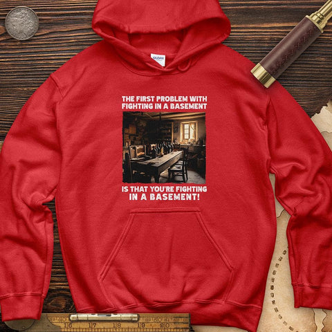 Fighting in a Basement Hoodie Red / S