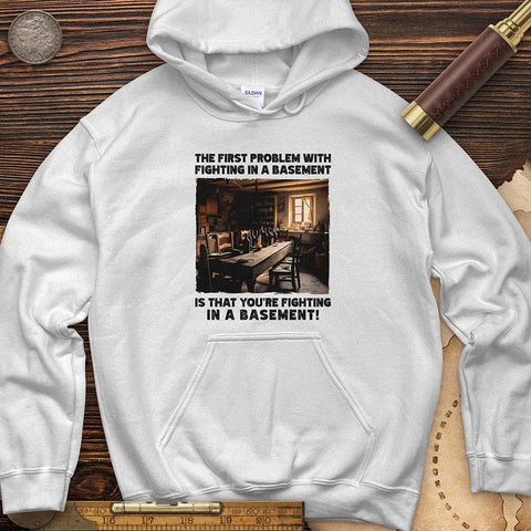 Fighting in a Basement Hoodie White / S