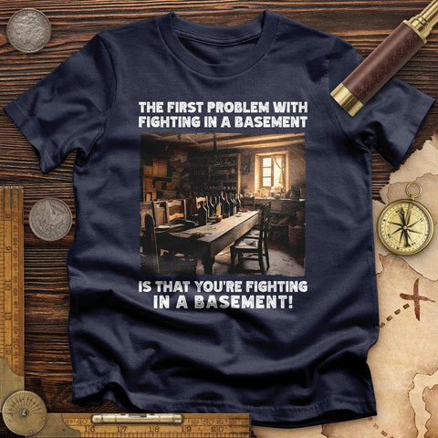Fighting in a Basement T-Shirt Navy / S