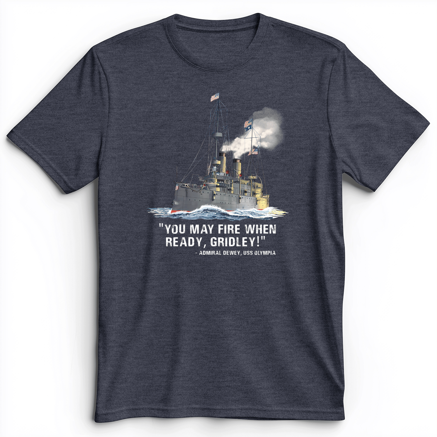 Fire When Ready Premium Tee Heather Navy / S