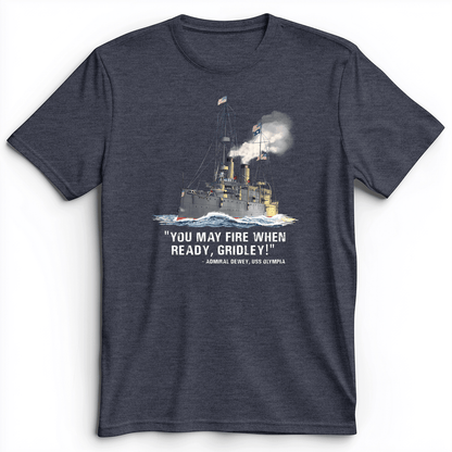 Fire When Ready Premium Tee Heather Navy / S