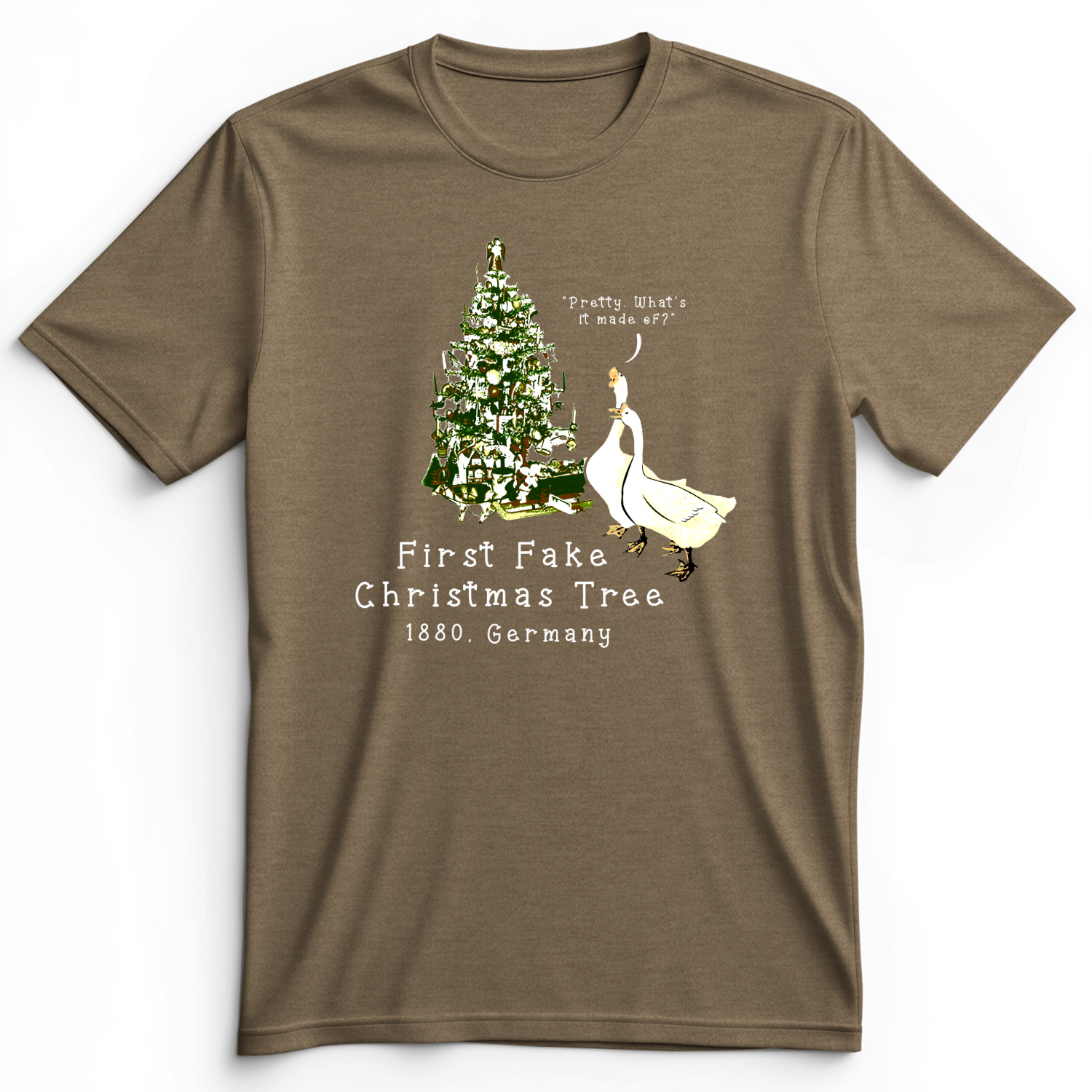 First Fake Christmas Tree Premium Tee Heather Olive / S