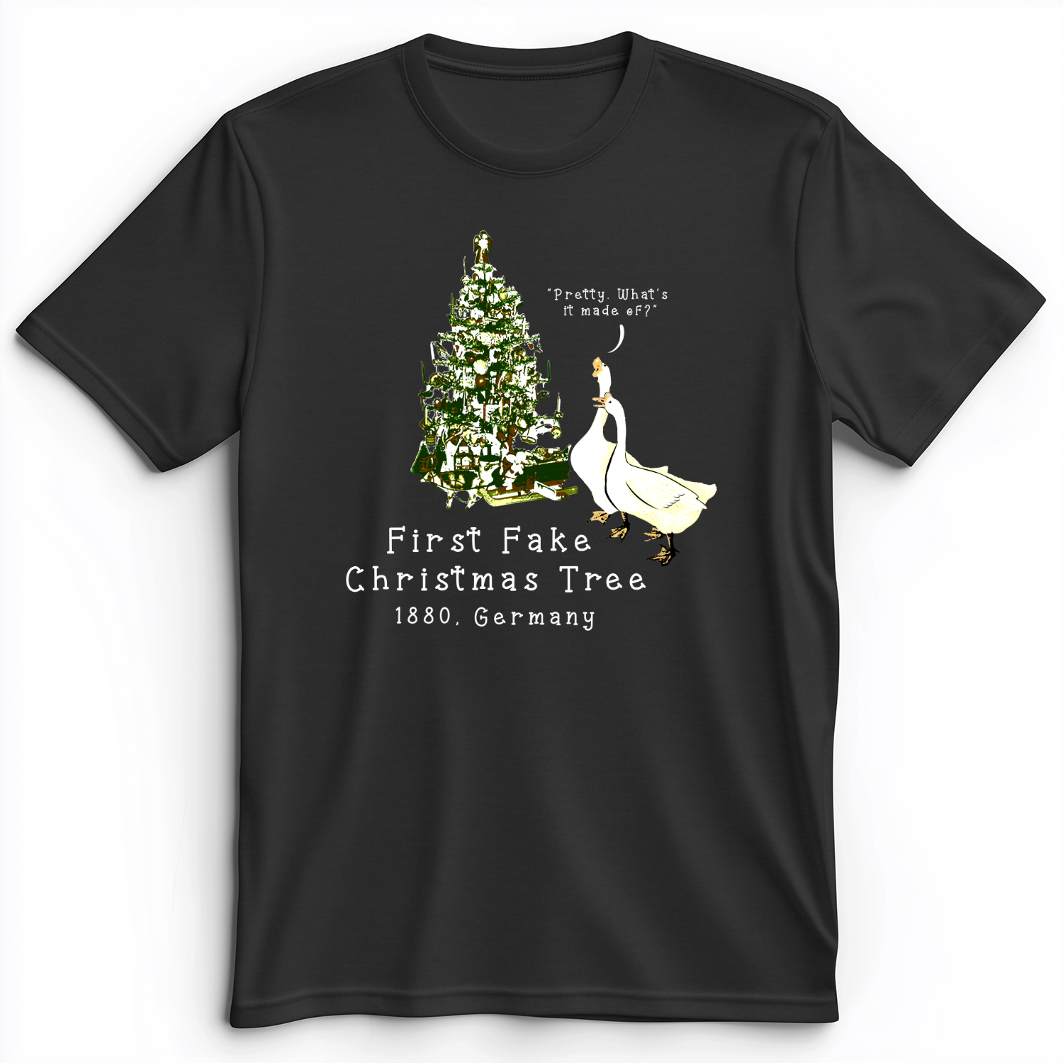 First Fake Christmas Tree Premium Tee Dark Grey Heather / S