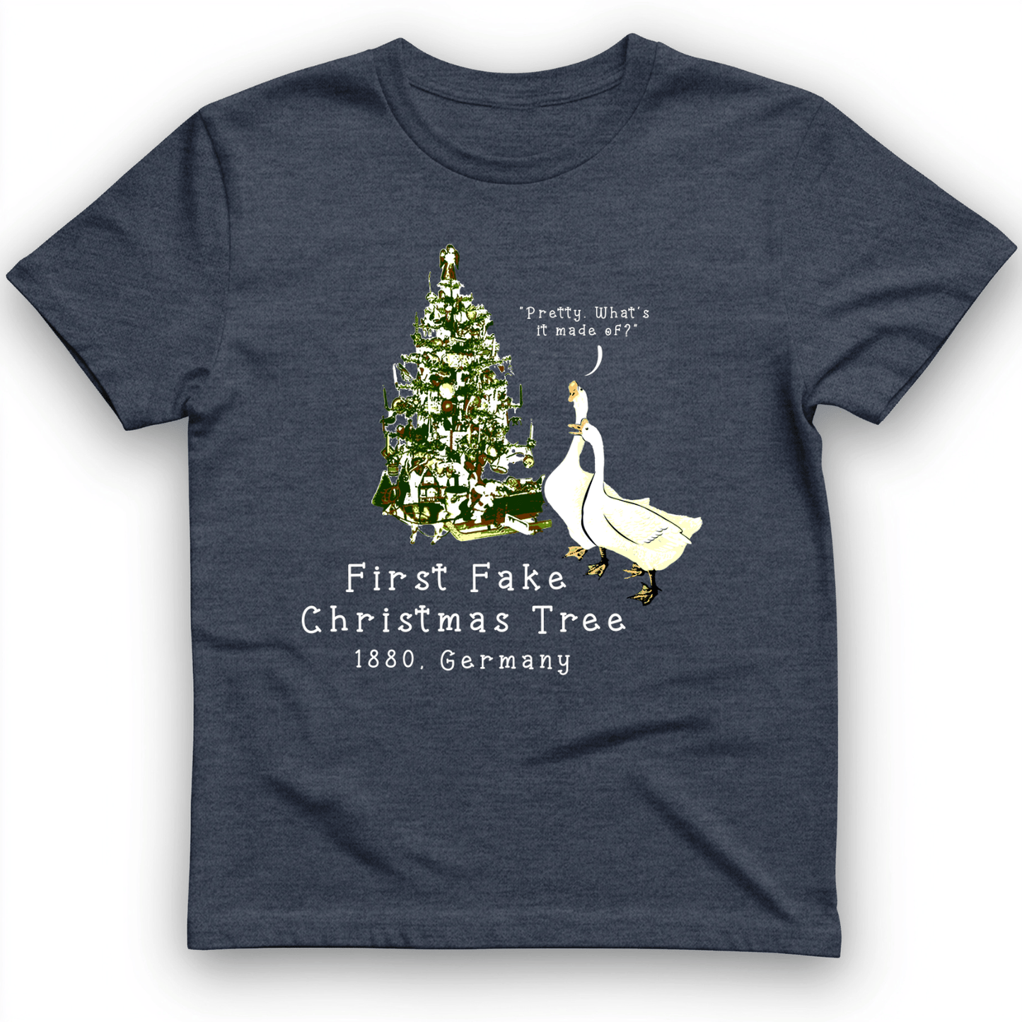 First Fake Christmas Tree T-Shirt Heather Navy / S
