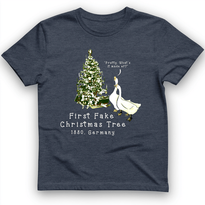 First Fake Christmas Tree T-Shirt Heather Navy / S