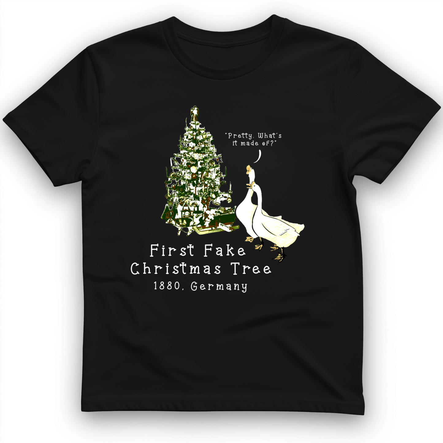 First Fake Christmas Tree T-Shirt Black / S